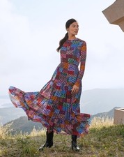 NEW JOHNNY WAS Isadora Waves Mesh Midi Dress, Size M