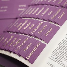 Purple Leather Bible Tabs - Laminated Bible Tabs for Women, Easy to Read and