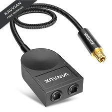 VANAUX Optical Audio Splitter 1 in 2 Out,SPDIF Toslink Digital 1.5 ft, Blue