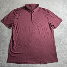 Lululemon Evolution Polo Shirt Mens XL Burgundy Short Sleeve Performance Golf