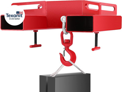 Forklift Lifting Hook, 6600Lbs Capacity Forklift Lifting Hoist, Red Forklift Mob
