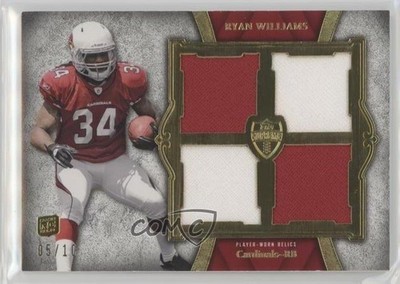 2011 Topps Supreme Rookie Quad Relics Red 5/10 Ryan Williams #SRQR-RW1 RC 0s5