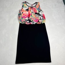 Quiz Floral Bodycon Dress UK 12 Bright Floral Party Occasion Dress