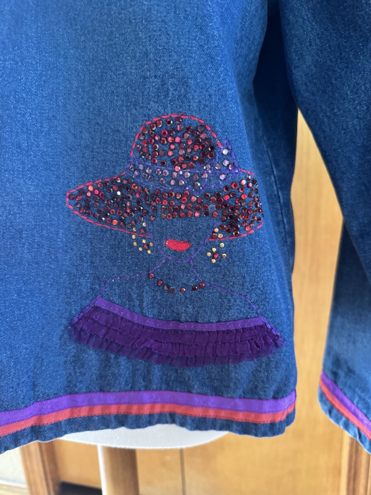 Sara Studio Denim Jacket Size Medium Button Down … - image 4