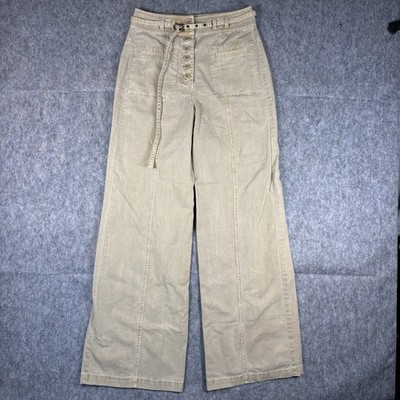 Ulla Johnson Abrams Pants Women's 4 28 x 31 Wide Leg Boho Tan Belted NWT $375