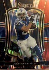 2025 Panini Select Premier Level #132 Jonathan Taylor Black and Red Prizm Shock
