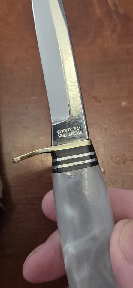 VINTAGE OLSEN KNIFE CO GERMANY 2700 P 4" FIXED BLADE BOOT KNIFE RARE NICE! - Image 3 of 4