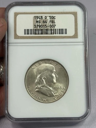 1948 D Franklin Half Dollar NGC MS64 FBL