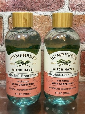 2X Humphreys Recharge Witch Hazel Grapefruit Alcohol Free Toner 8 Ounce NEW 