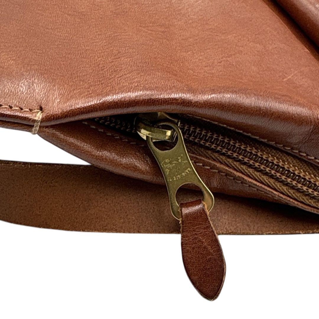 ILBISONTE Leather Backpack Triangular Shape Brown… - image 10