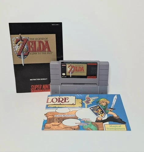 The Legend of Zelda: A Link to the Past (Nintendo SNES, 1992) w/ Map & Manual