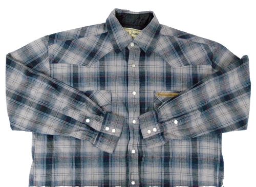 Jesse James West Coast Choppers Work Wear Western Flannel Pearl Snaps Men's L - Picture 6 of 8