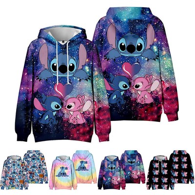 Lilo & Stitch Motiv Kapuzenpullover Sweatshirt Hoodie Pullover Tasche  NEU 2024