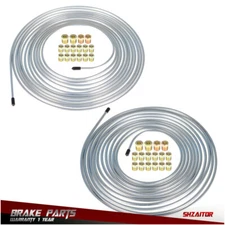 Brake Line Tubing Kit 25 Ft. 3/16 And 1/4 w/ Fittings Zinc-Coated 2Pcs