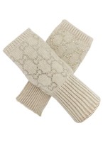 Designer Knit Gloves for Women Ladies Fingerless Mittens with Sequinned Pattern