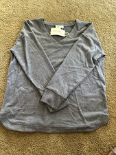 NWT Haven Well Within Soft Womens M Steel Blue Long Sleeve Comfy Pullover 68
