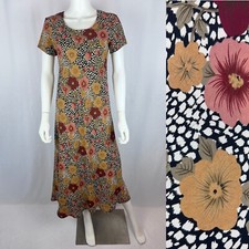 Vintage 90s Jessica Howard 6 Floral Print Boho Academia Midi Dress