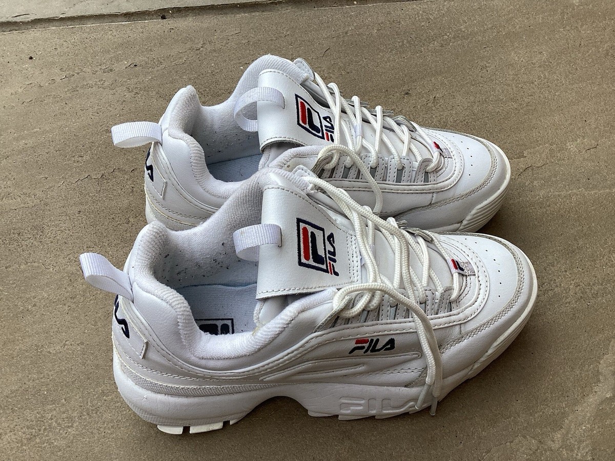 Fila Disruptor Chunky Sole Trainers White Size UK Shoes Sneakers Used