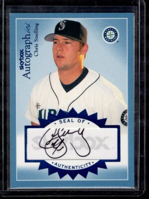 2004 SkyBox Autographics Signatures Blue #CS1 Chris Snelling auto /200