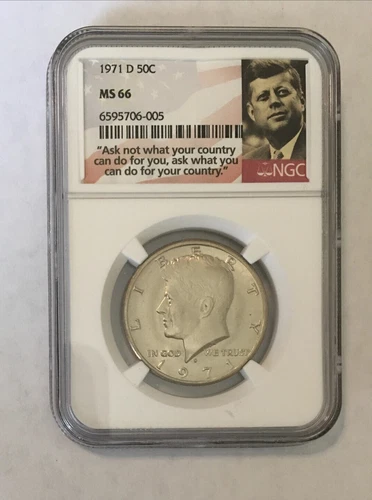 1971-D Kennedy Half Dollar 50C Gem Brilliant UNC NGC MS66