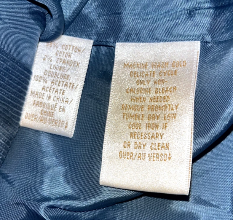 Blazer para mujer Dana Buchman azul pizarra doble botonadura talla 10 forrado de pana nuevo con etiquetas Foto 4 de 4