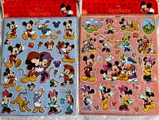 Cute 11 Sheets of Mickey  Minnie Mouse Stickers 8" X 10" Sheet