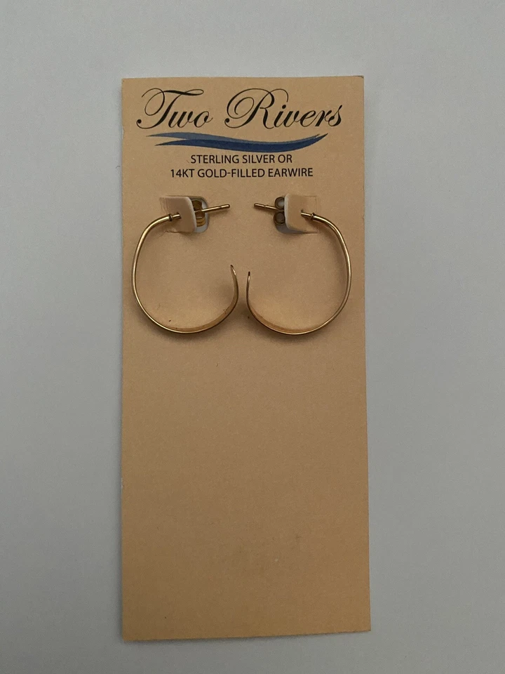 *STUNNING* TWO RIVERS Gold-Filled Hoop Earrings - Image 2 of 2