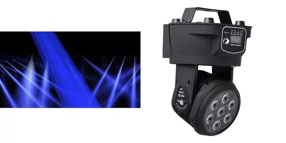 FARO LED STROBO 7 LED PROIETTORE EFFETTO LUCI DISCOTECA RGB CON TESTA ROTANTE - Immagine 4 di 4