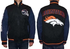 NWT Denver Broncos NFL Men's G-III Heavyweight Zipper Front Suede Jacket