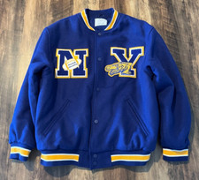 Zara Boys' Varsity Jacket Size 13-14 Years Navy Blue New York Casual Clothing
