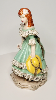 Vtg/Antique Ceramic Figurine Victorian Lady/Green Dress/Lace & Yellow Hat-7.5" | eBay Vtg/Antique Ceramic Figurine Victorian Lady/Green Dress/Lace & Yellow Hat-7.5" | eBay