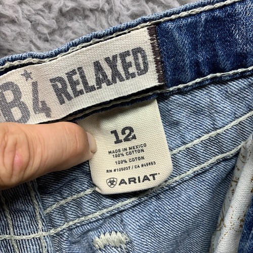 Ariat B4 Relaxed Boys Size 12 Jeans MX06F16NY Slim Fit Denim Pants Youth Cowboy - Picture 10 of 13