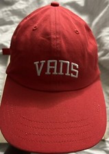 Vans Off The Wall Baseball Cap Red White Embroidered Strapback Adjustable