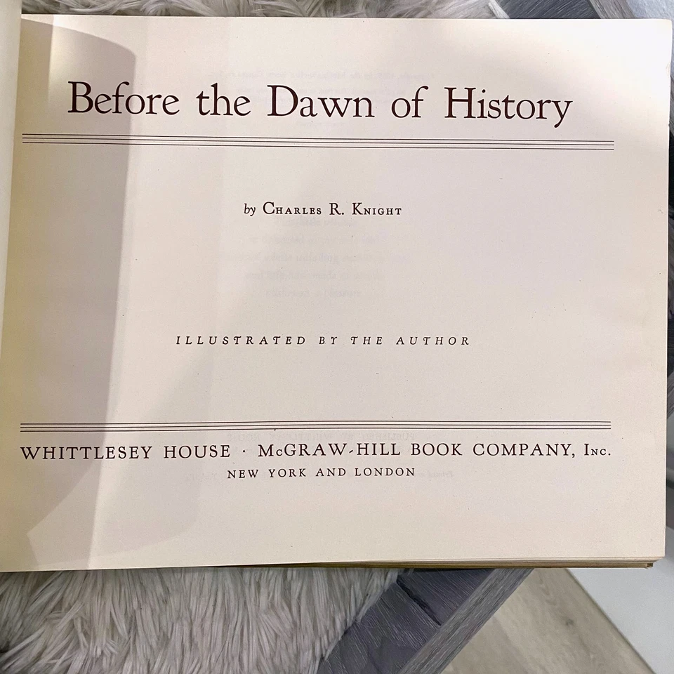 Rare VTG Hardcover Book Before The Dawn of History by Charles Knight illustrated - Image 3 of 4