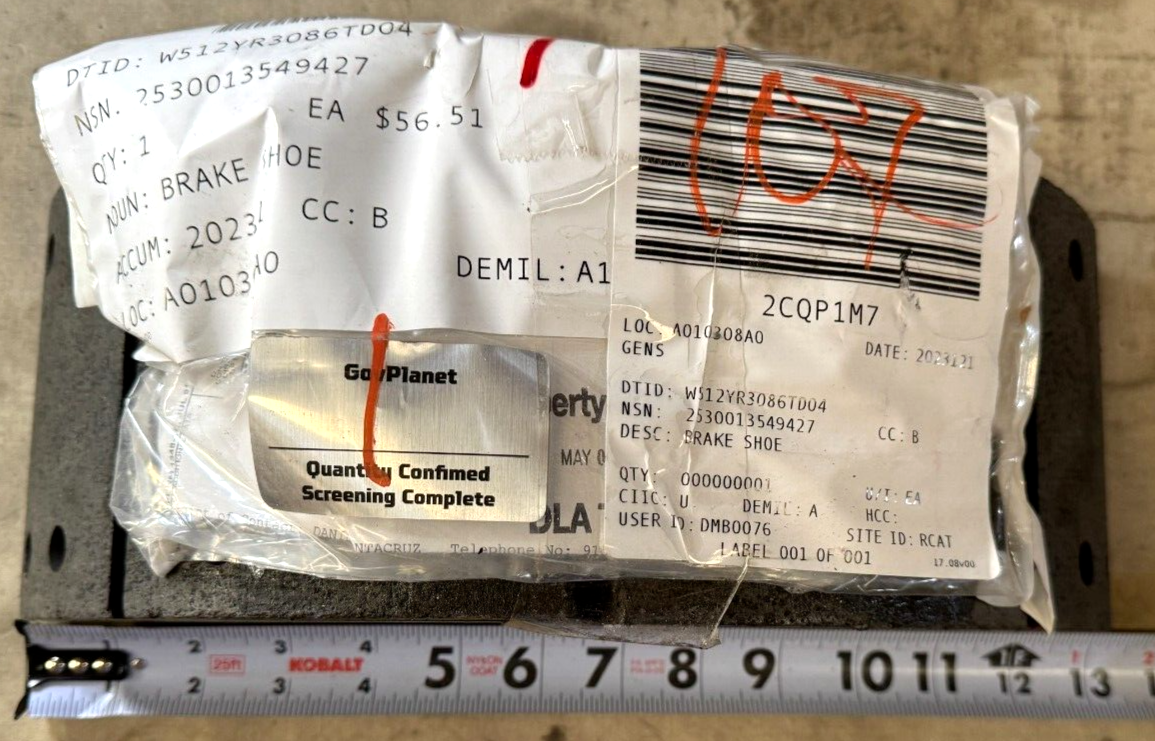 FMTV MERITOR A12232 BRAKE SHOE 3222-T-2230 A1 3222V2232 2530-01