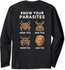 Know Your Parasites Funny Anti Joe Biden On Back Gift Long Sleeve T-Shirt