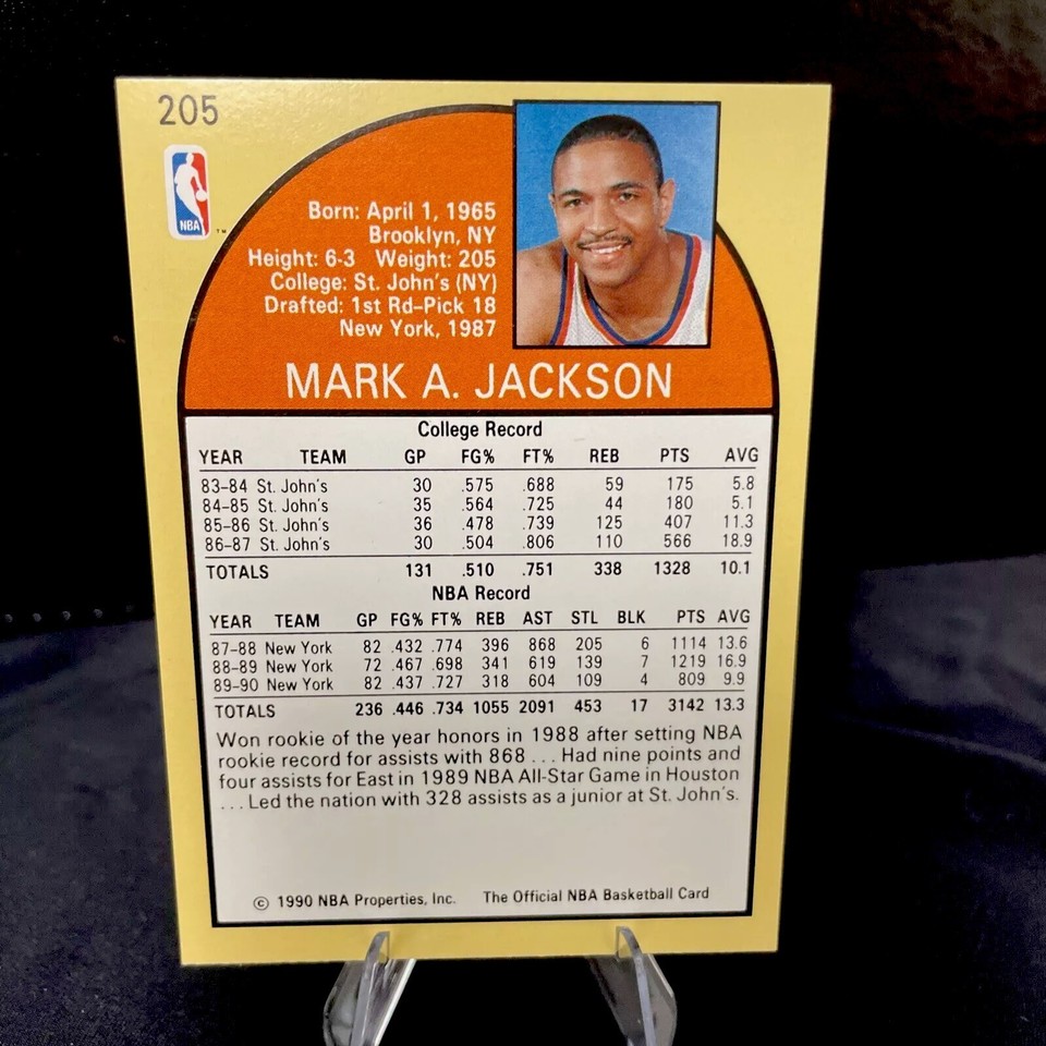 Vintage New 1990 NBA Hoops Mark Jackson NY Knicks W/Menendez Brothers