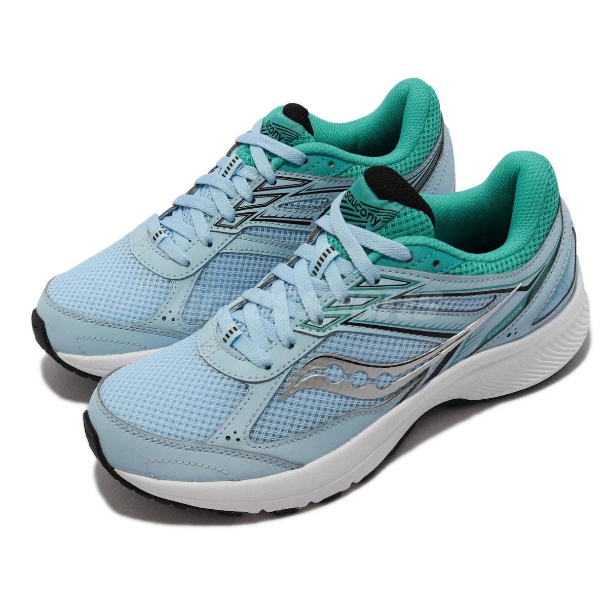 Saucony Cohesion 14 Blue Silver White Women Running Shoes Sneakers S106289