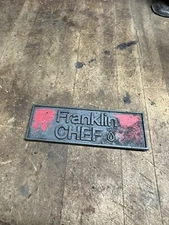 Vintage Old Franklin Chef Gas Stove Range Metal Emblem Plate Tag Sign Metal Part