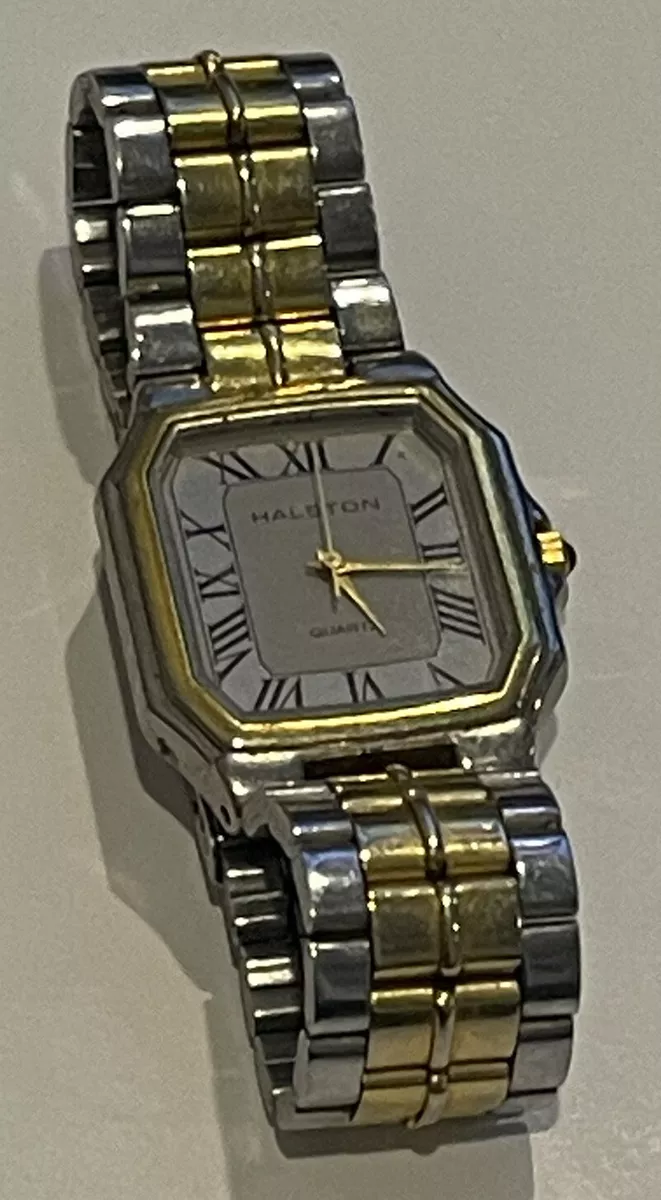 Halston RARE two tone Men s Watch 001 6L32 HA1006 Quartz FREE
