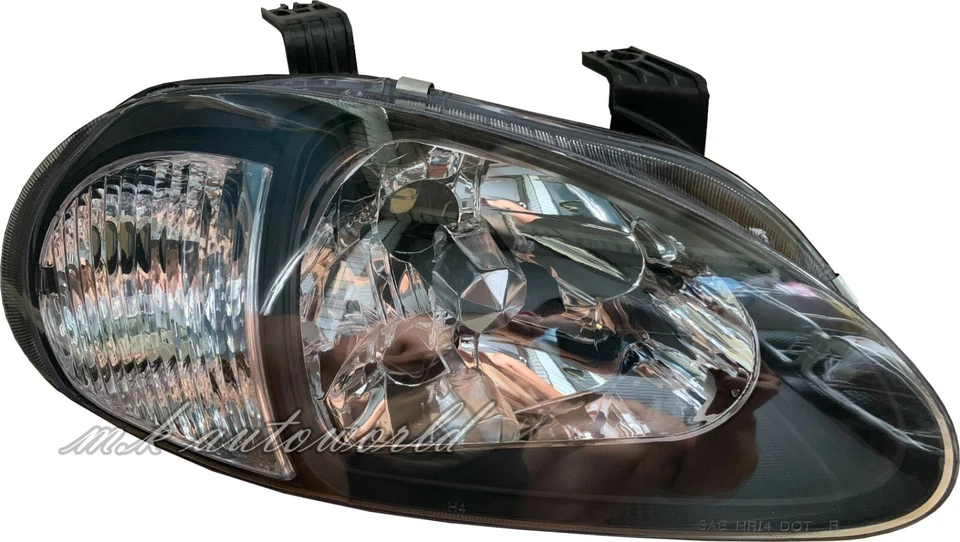2IN1 Corner Crystal Head Lights BLACK for 1993-1997 HONDA DEL SOL CRX - image 2 of 3