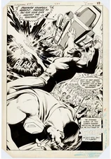 Superman #397 Finale Splash Original Art Sup Vs Kryptonite Man Eduardo Barreto