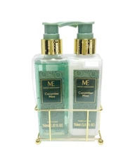 NEW Modern Expressions Cucumber Mint Hand Soap & Lotion Caddy Set 5 oz x2 pumps