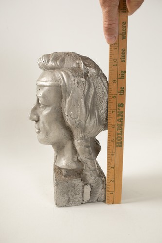 Statua Busto Indiano Americano (C5L) Alluminio Fuso (JSF6) Nativo Statuina Guerriero - Foto 5 di 10