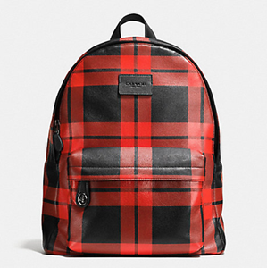 coach backpack red and black