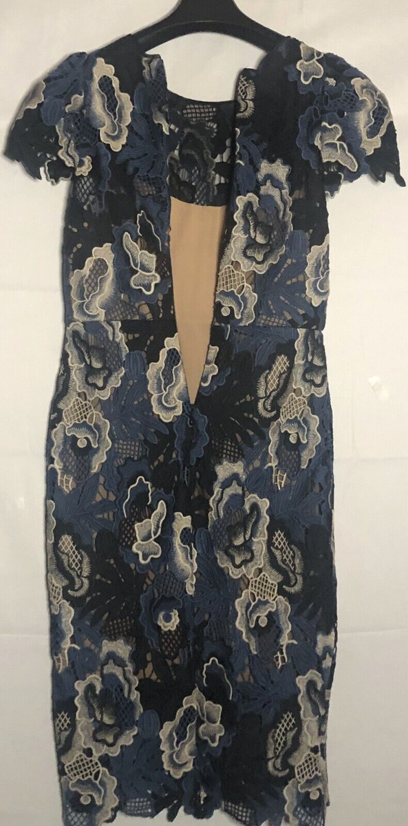 Robe BCBG Max Azria - Blue Combo - Taille M - En Coton/Soie Avec Bretelles Crochet - NWT (Neuf Avec étiquettes)