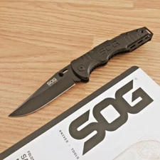 SOG Salute Mini Folding Knife 3.12" 8Cr13MoV Steel Blade Textured G-10 Handle