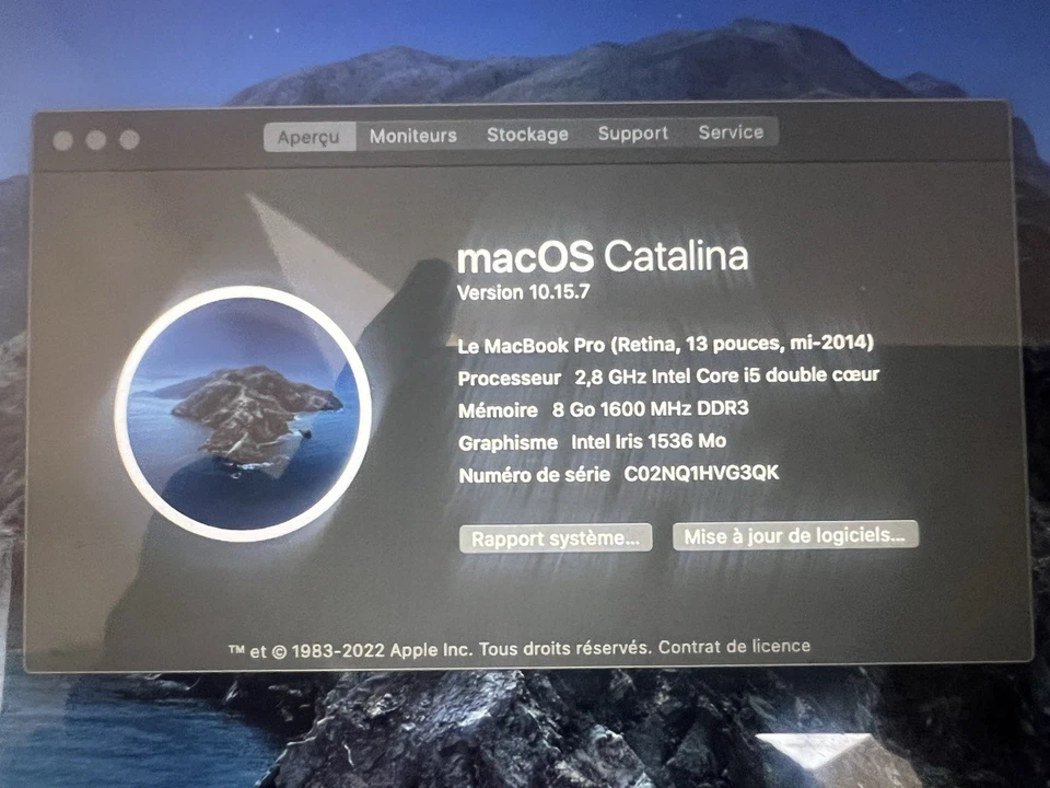 Apple MacBook Pro 13" 2014 · i5 · 8GB · 121GB, photo 3 sur 3