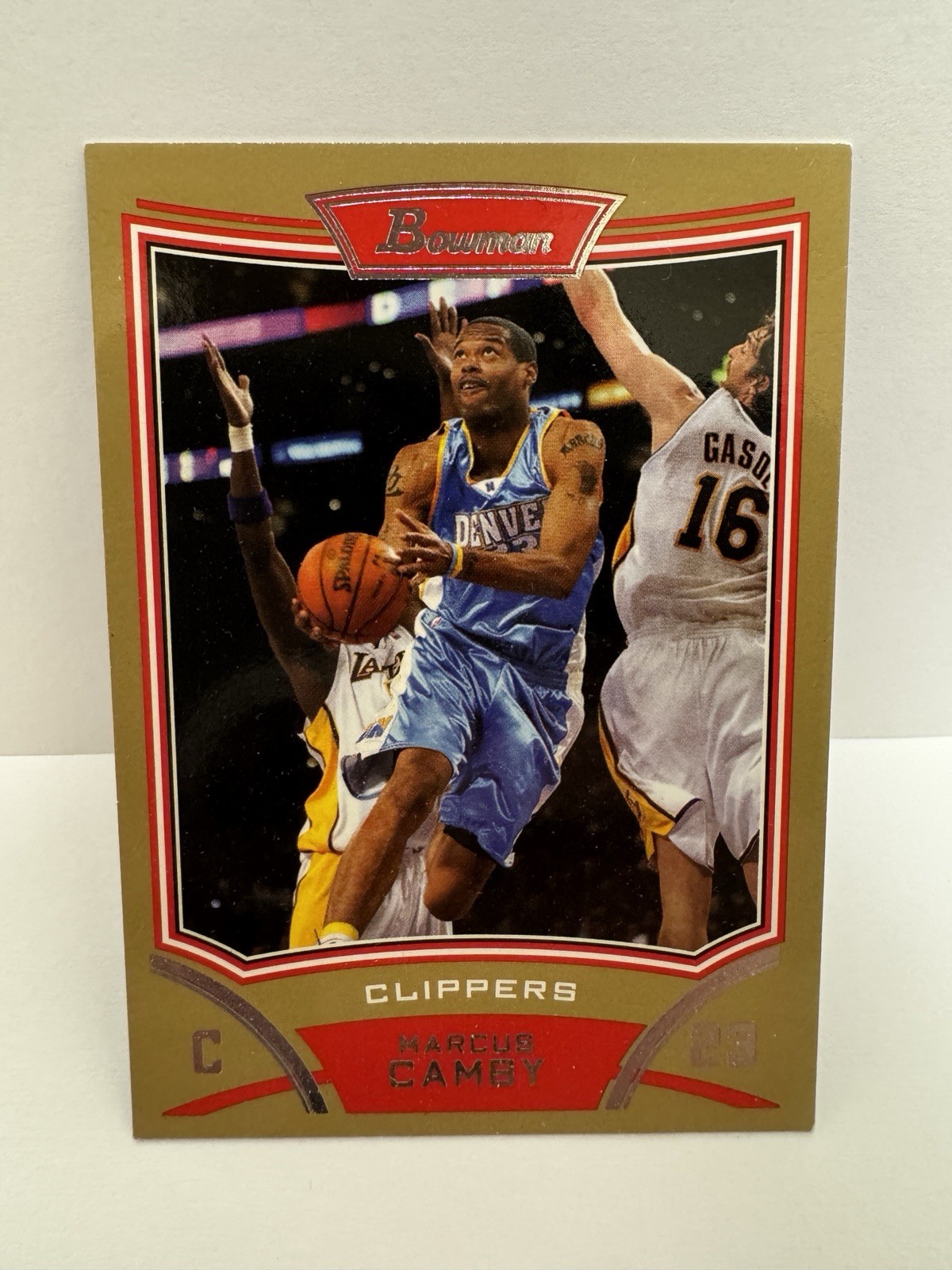 2008 Topps Gold Bowman #77 MARCUS CAMBY Serial # 16 /50 Clippers
