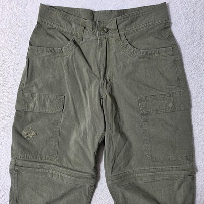 Boy Scouts of America Switchback Convertibl Pants Mens 28/34 Green Stretch Cargo